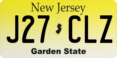 NJ license plate J27CLZ
