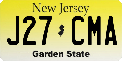 NJ license plate J27CMA
