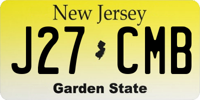 NJ license plate J27CMB