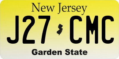 NJ license plate J27CMC