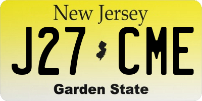 NJ license plate J27CME
