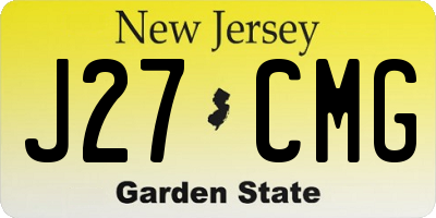 NJ license plate J27CMG