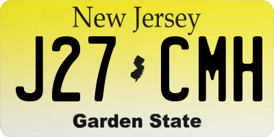 NJ license plate J27CMH