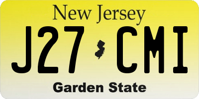 NJ license plate J27CMI