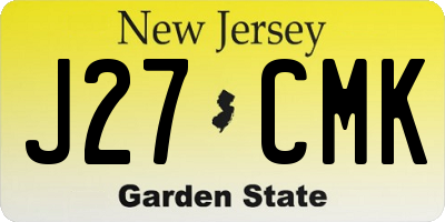 NJ license plate J27CMK