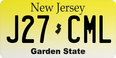 NJ license plate J27CML
