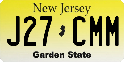 NJ license plate J27CMM