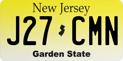 NJ license plate J27CMN