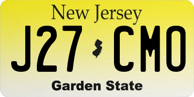 NJ license plate J27CMO