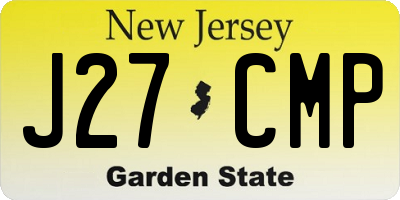 NJ license plate J27CMP