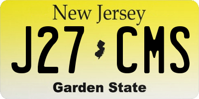 NJ license plate J27CMS