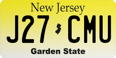 NJ license plate J27CMU