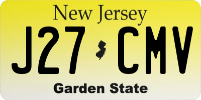 NJ license plate J27CMV