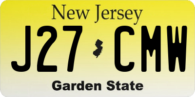 NJ license plate J27CMW