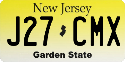 NJ license plate J27CMX