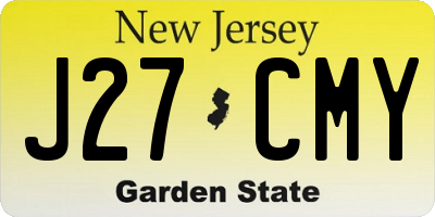 NJ license plate J27CMY