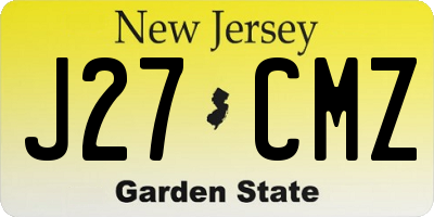 NJ license plate J27CMZ