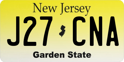 NJ license plate J27CNA