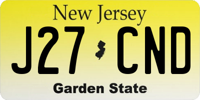 NJ license plate J27CND