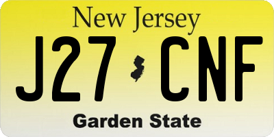 NJ license plate J27CNF
