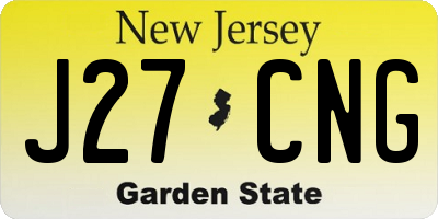 NJ license plate J27CNG