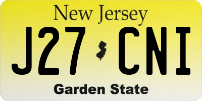 NJ license plate J27CNI