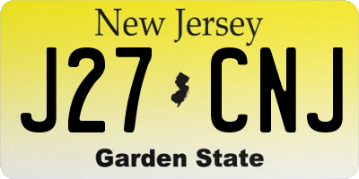 NJ license plate J27CNJ