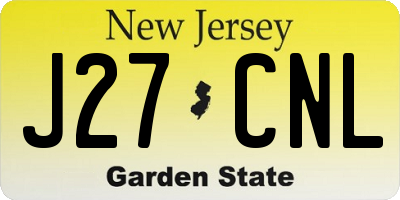NJ license plate J27CNL
