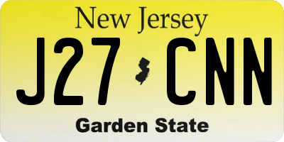 NJ license plate J27CNN
