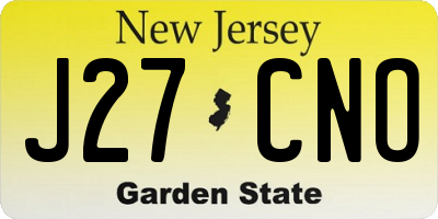 NJ license plate J27CNO