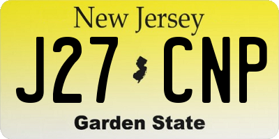NJ license plate J27CNP