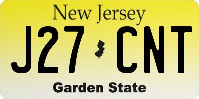 NJ license plate J27CNT