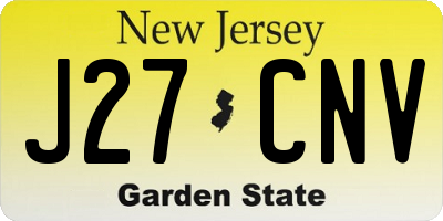 NJ license plate J27CNV