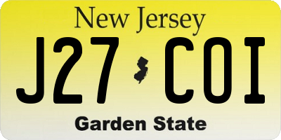 NJ license plate J27COI