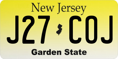 NJ license plate J27COJ