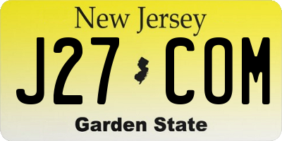 NJ license plate J27COM