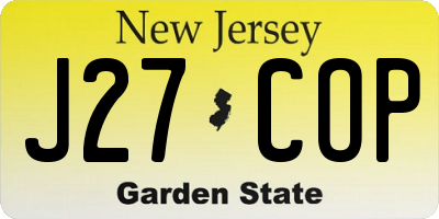 NJ license plate J27COP