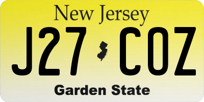 NJ license plate J27COZ