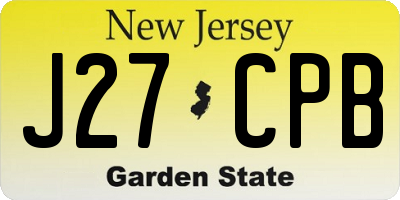 NJ license plate J27CPB