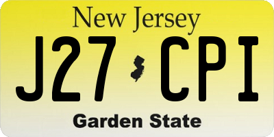 NJ license plate J27CPI