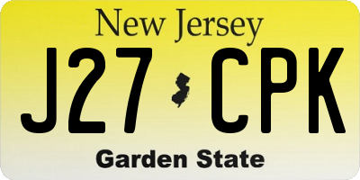 NJ license plate J27CPK