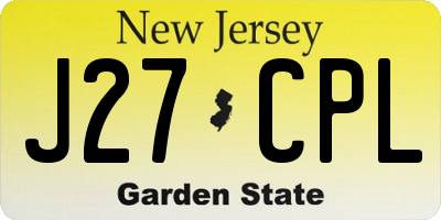 NJ license plate J27CPL