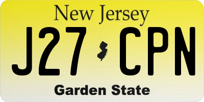 NJ license plate J27CPN