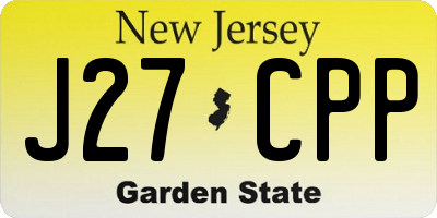NJ license plate J27CPP
