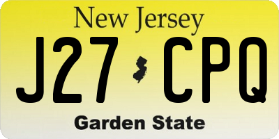 NJ license plate J27CPQ