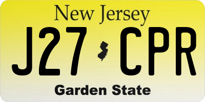 NJ license plate J27CPR