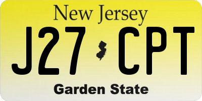 NJ license plate J27CPT