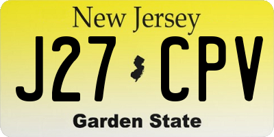 NJ license plate J27CPV