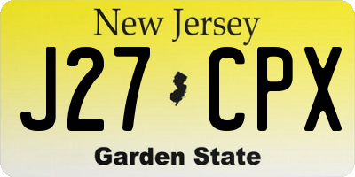 NJ license plate J27CPX