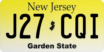 NJ license plate J27CQI